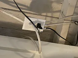 Improperly supported outlet box