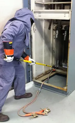 Photo 3. Qualified personnel are required to perform electrical maintenance. Using out-of-service equipment, such as this medium-voltage switch, allows a safe environment for workers to practice and demonstrate maintenance skills.