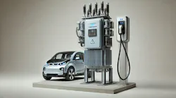 An example of an EVSE that includes an EV charger and vehicle.