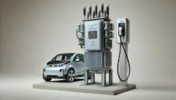 An example of an EVSE that includes an EV charger and vehicle.