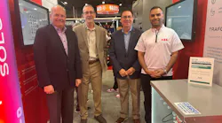 The photo above shows EC&M's Mike Eby (second from left), VP of Content Strategy for the Buildings and Construction Group, presenting Norm Sowards, Senior Vice President of Marketing and Strategy, ABB Electrification (left), Javier Lopez, Product Marketing Director, ABB, and Omar Ibrahim, Global Product Manager, ABB with the Silver Product of the Year award.