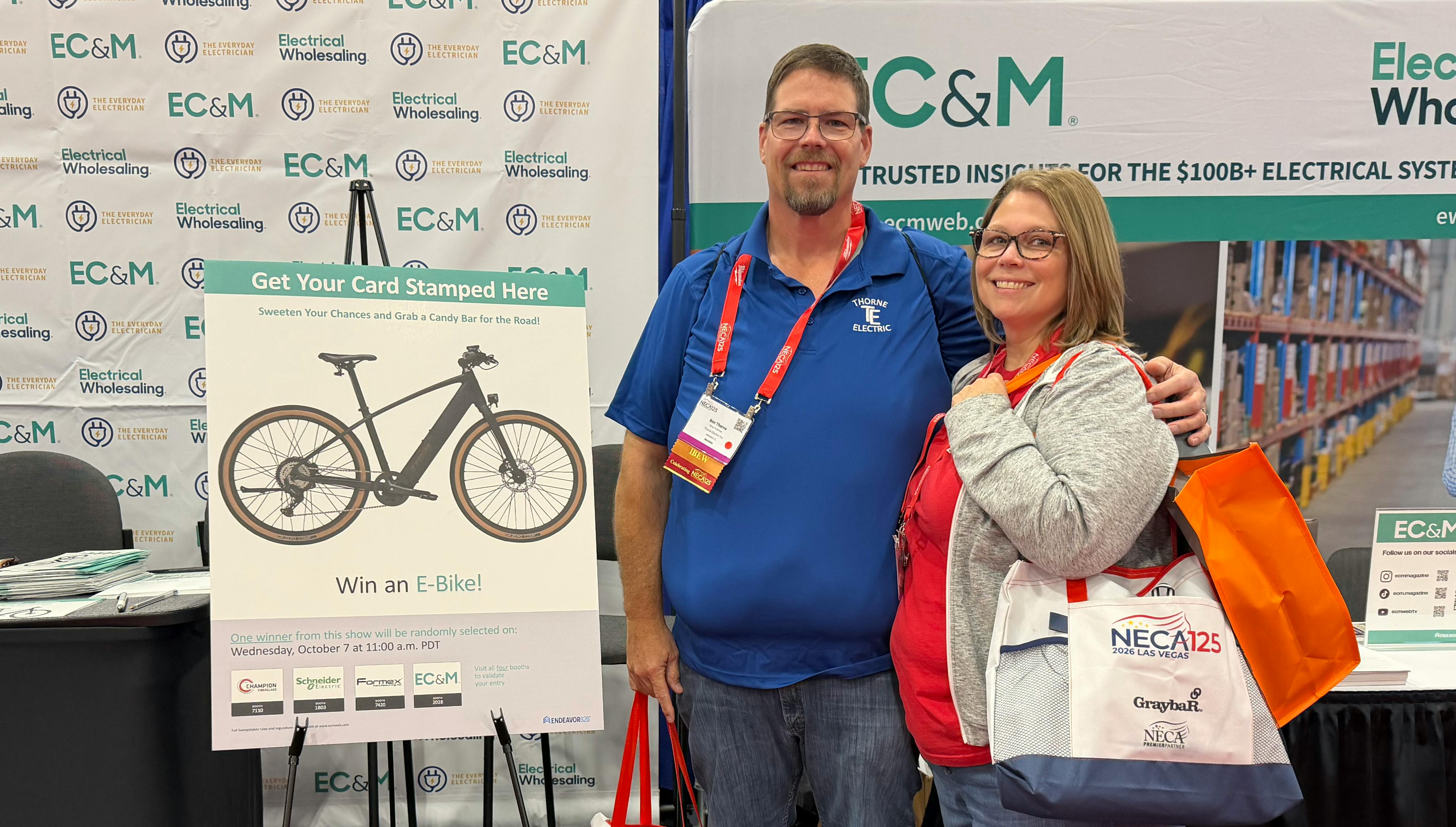 Celebrating the Winner of EC&amp;M's E-Bike Giveaway at NECA 2026