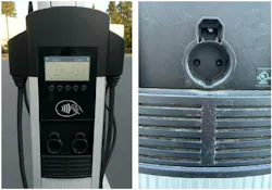 Fig. 2. Typical EV charger pedestal during charging.